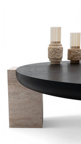 Sini Black Travertine 2-Piece Coffee Table Set from Nova Furniture - Luna Furniture