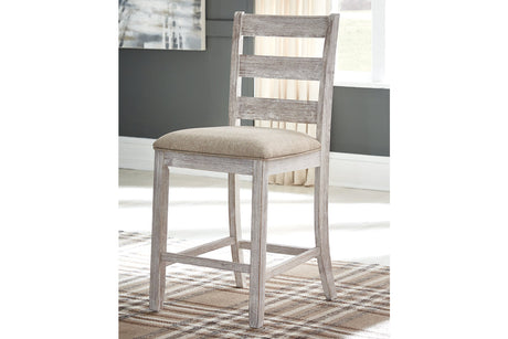 Skempton White/Light Brown Counter Height Dining Table and 6 Barstools from Ashley - Luna Furniture