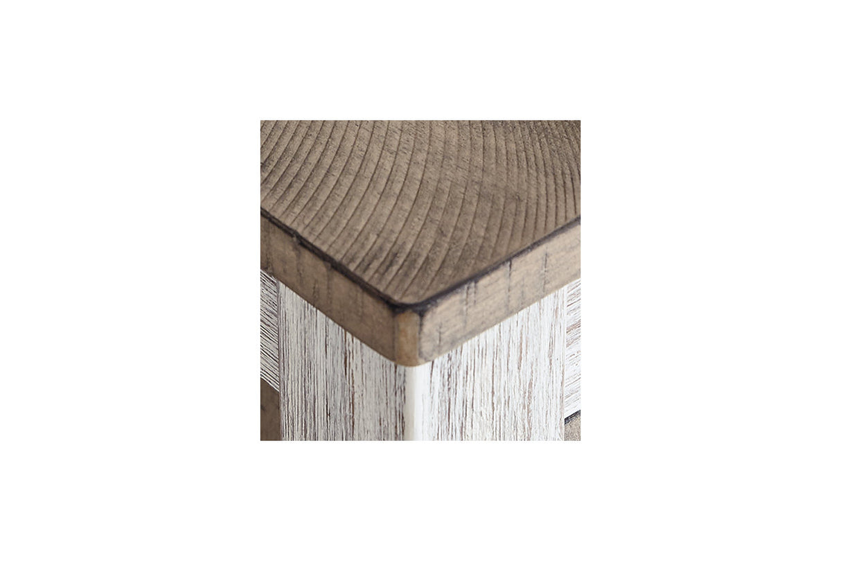 Skempton White/Light Brown Counter Height Dining Table and 6 Barstools from Ashley - Luna Furniture