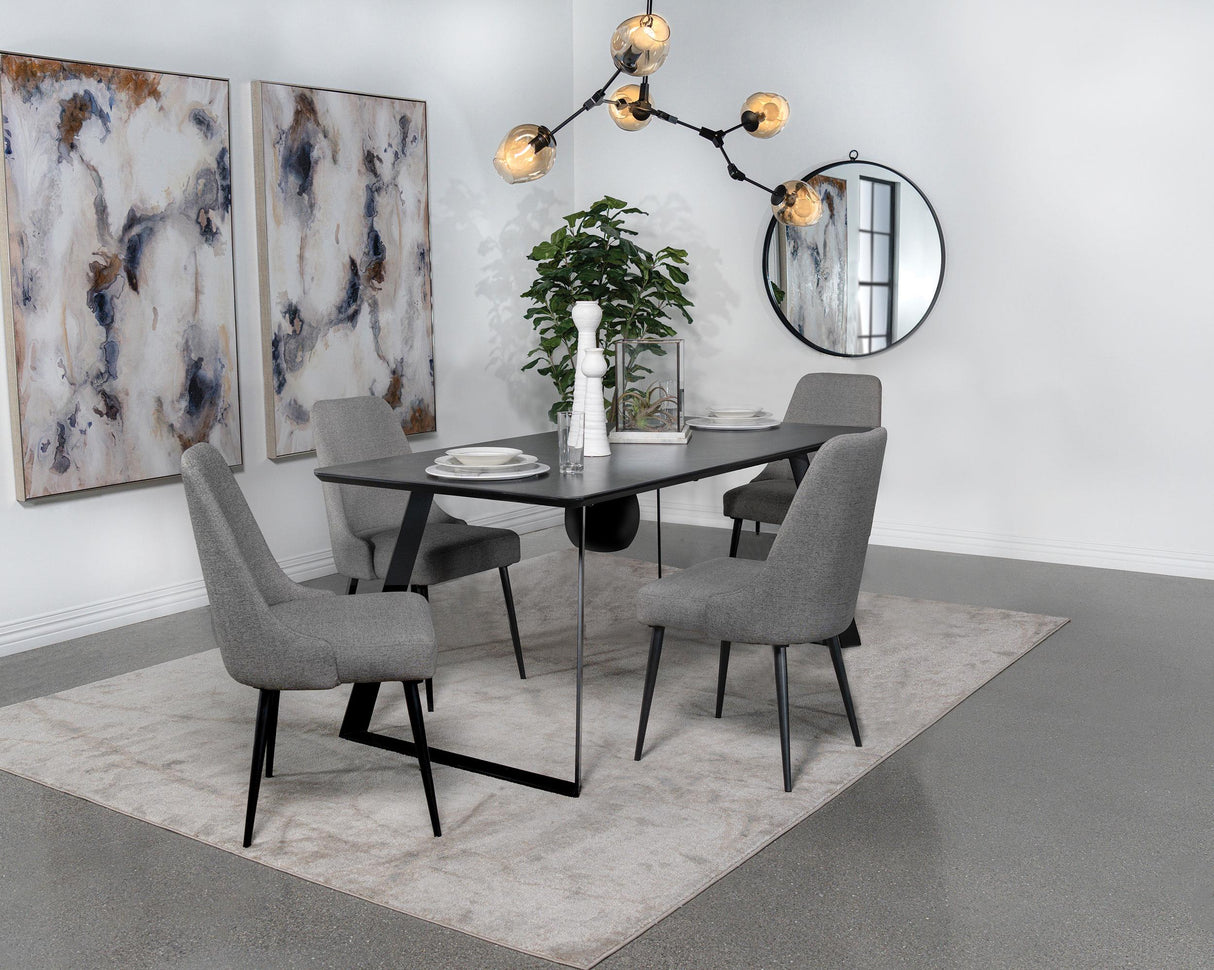 Smith Black 5-Piece Rectangular Ceramic Top Dining Set from Coaster - Luna Furniture