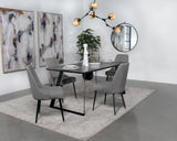 Smith Black 5-Piece Rectangular Ceramic Top Dining Set from Coaster - Luna Furniture