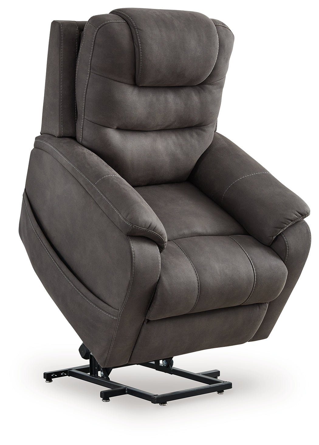 Snowfield Gunmetal Power Lift Recliner from Ashley - Luna Furniture
