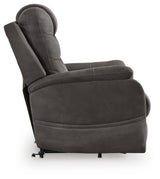 Snowfield Gunmetal Power Lift Recliner from Ashley - Luna Furniture