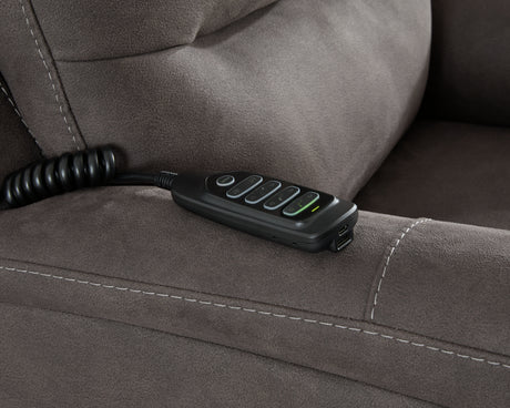Snowfield Gunmetal Power Lift Recliner from Ashley Furniture - Luna Furniture