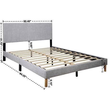 Snowflake Light Gray Queen Platform Bed from Happy Homes - Luna Furniture