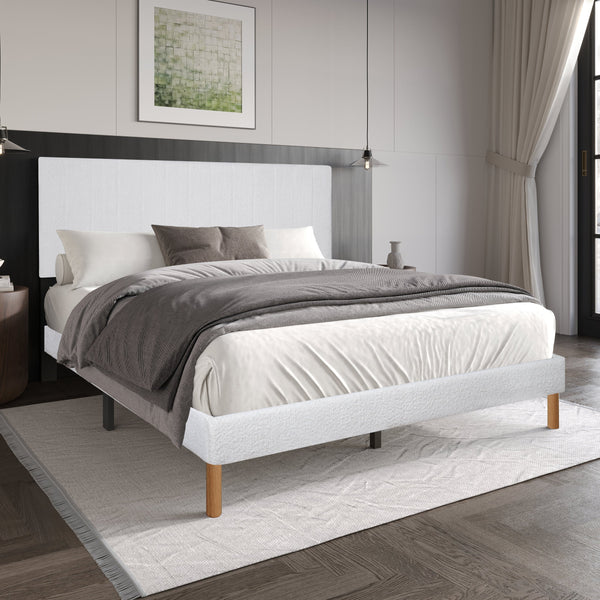 Snowflake White Full Platform Bed