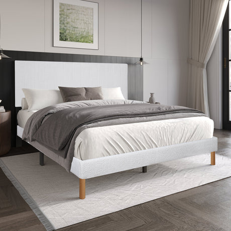 Snowflake White Queen Platform Bed from Happy Homes - Luna Furniture