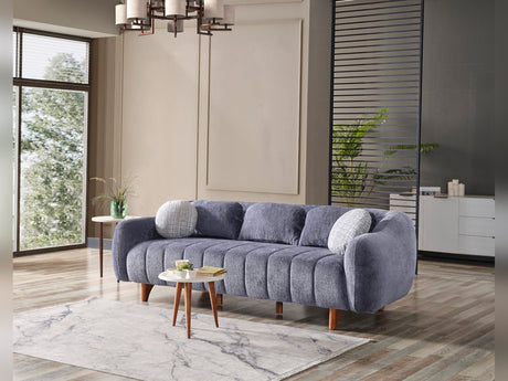 Snowy 3-pieces (Sofa & Loveseat & Swivel Chair) Livingroom Set in Anthracite from Furnia - Luna Furniture