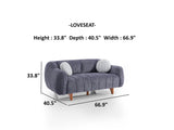 Snowy 3-pieces (Sofa & Loveseat & Swivel Chair) Livingroom Set in Anthracite from Furnia - Luna Furniture