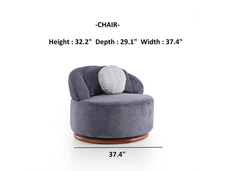 Snowy Chair in Anthracite from Furnia - Luna Furniture