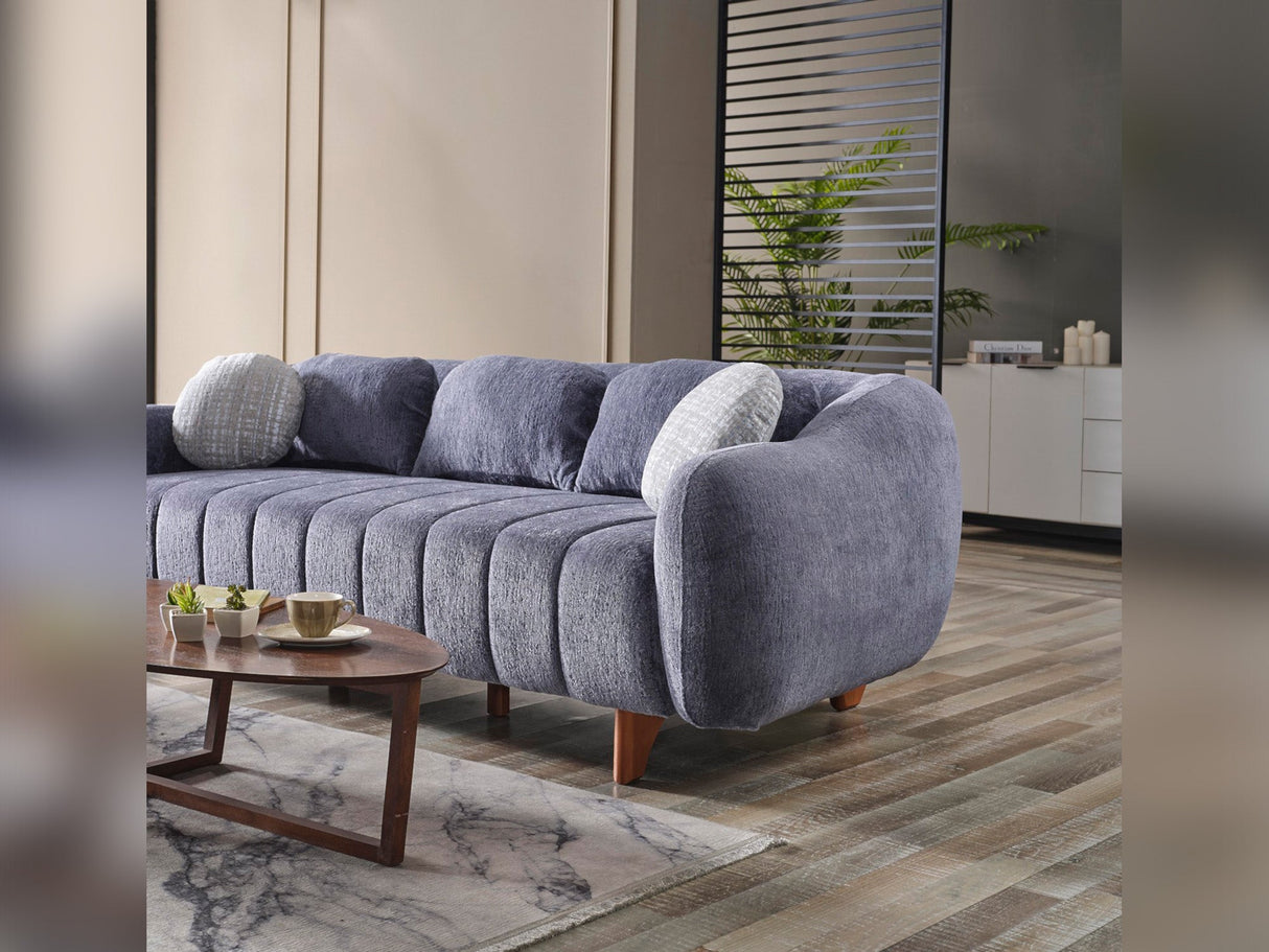 Snowy Stationary Sofa in Anthracite from Furnia - Luna Furniture