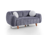 Snowy 3-pieces (Sofa & Loveseat & Swivel Chair) Livingroom Set in Anthracite from Furnia - Luna Furniture