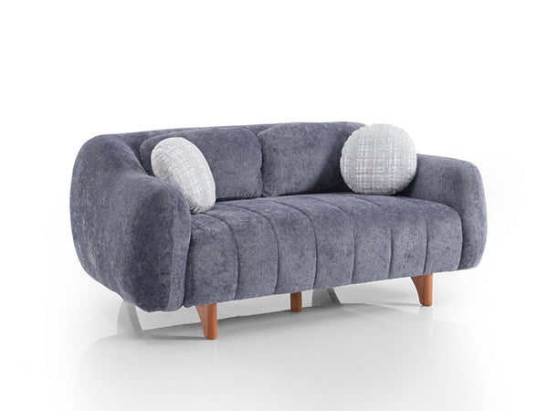 Snowy Stationary Loveseat in Anthracite