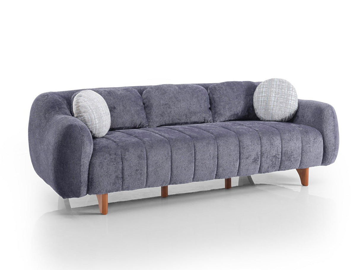 Snowy Stationary Sofa in Anthracite from Furnia - Luna Furniture