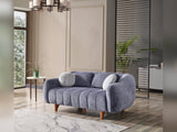 Snowy Stationary Loveseat in Anthracite from Furnia - Luna Furniture