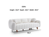Snowy 3-pieces (Sofa & Loveseat & Swivel Chair) Livingroom Set in Cream from Furnia - Luna Furniture