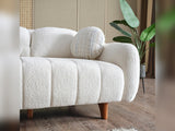 Snowy Stationary Sofa in Cream from Furnia - Luna Furniture
