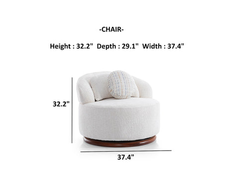 Snowy Chair in Cream from Furnia - Luna Furniture