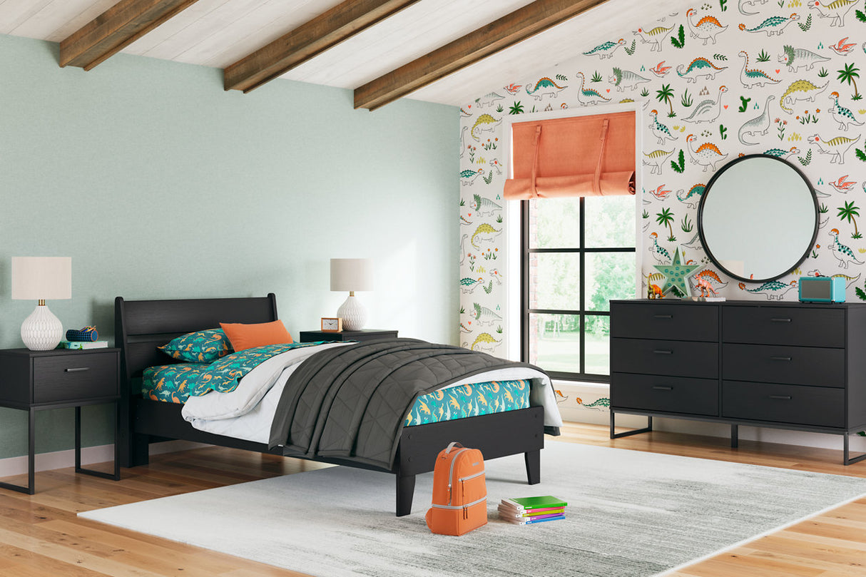 Socalle Black Twin Platform Bed from Ashley - Luna Furniture