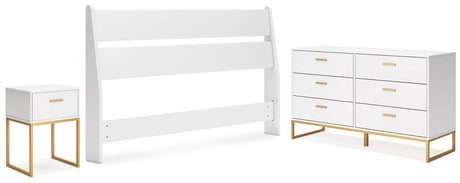 Socalle Full Panel Headboard with Dresser and Nightstand in Two-tone from Ashley - Luna Furniture