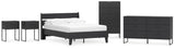 Socalle Full Panel Platform Bed with Dresser, Chest and 2 Nightstands in Black from Ashley - Luna Furniture