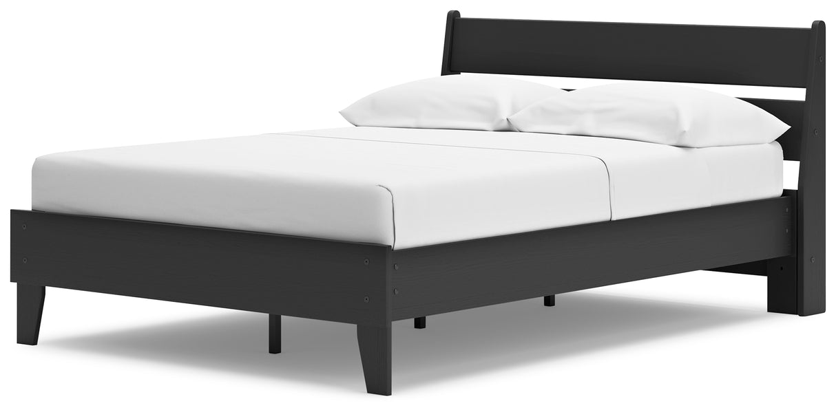 Socalle Full Panel Platform Bed with Dresser, Chest and 2 Nightstands in Black from Ashley - Luna Furniture