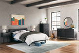 Socalle Full Panel Platform Bed with Dresser, Chest and 2 Nightstands in Black from Ashley - Luna Furniture