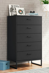 Socalle Full Panel Platform Bed with Dresser, Chest and 2 Nightstands in Black from Ashley - Luna Furniture