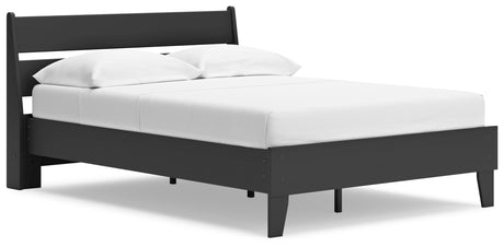 Socalle Full Panel Platform Bed with Dresser and 2 Nightstands in Black from Ashley - Luna Furniture
