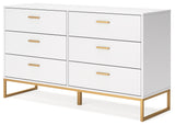 Socalle Queen Panel Headboard with Dresser and 2 Nightstands in Two-tone from Ashley - Luna Furniture