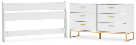 Socalle Queen Panel Headboard with Dresser in Two-tone from Ashley - Luna Furniture