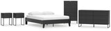 Socalle Queen Platform Bed with Dresser, Chest and 2 Nightstands in Black from Ashley - Luna Furniture