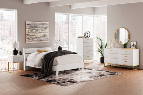 Socalle Twin Panel Headboard with Dresser, Chest and 2 Nightstands in Two-tone from Ashley - Luna Furniture