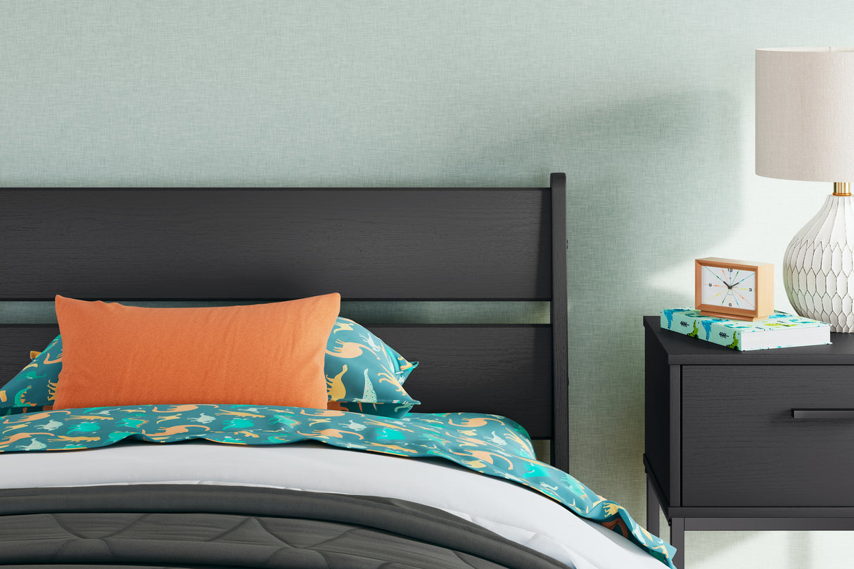 Socalle Twin Panel Headboard with Dresser and 2 Nightstands in Black from Ashley - Luna Furniture