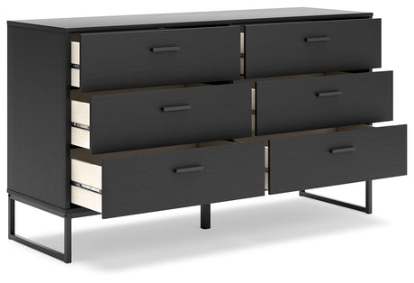 Socalle Twin Panel Headboard with Dresser in Black from Ashley - Luna Furniture