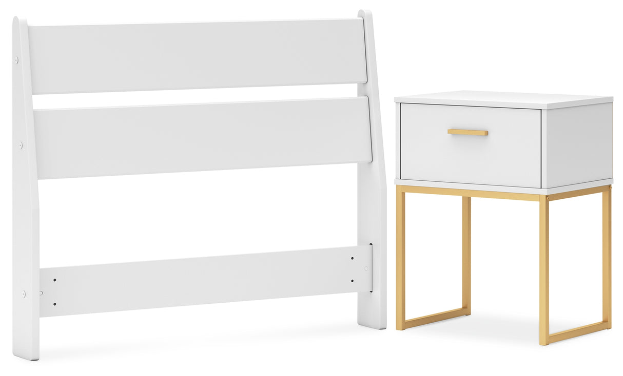 Socalle Twin Panel Headboard with Nightstand in Two-tone from Ashley - Luna Furniture