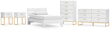 Socalle Twin Panel Platform Bed with Dresser, Chest and 2 Nightstands in Two-tone from Ashley - Luna Furniture