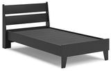 Socalle Twin Panel Platform Bed with Dresser and 2 Nightstands in Black from Ashley - Luna Furniture