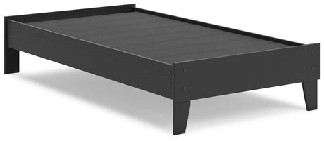 Socalle Twin Platform Bed with Dresser, Chest and 2 Nightstands in Black from Ashley - Luna Furniture