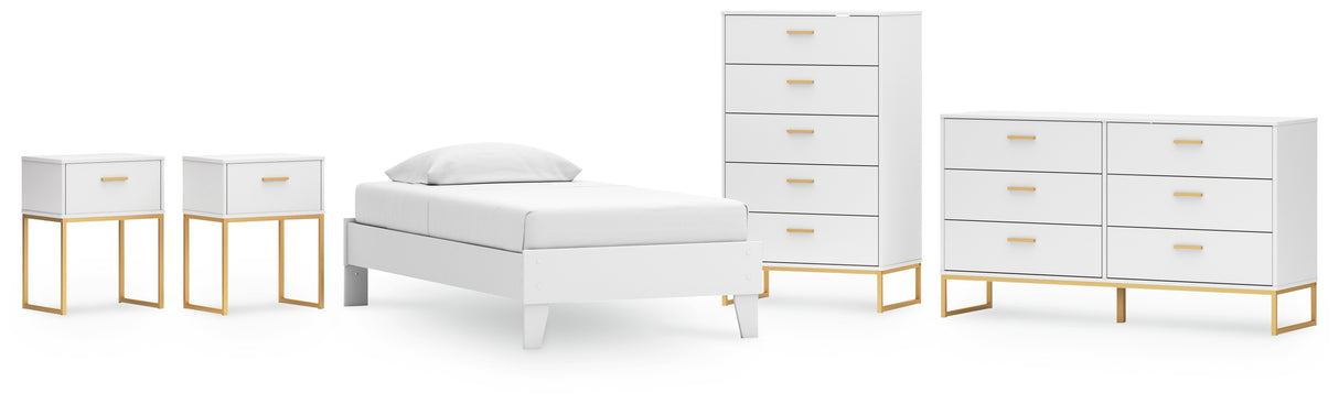 Socalle Twin Platform Bed with Dresser, Chest and 2 Nightstands in Two-tone from Ashley - Luna Furniture