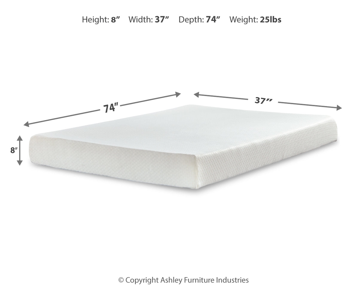 Socalle Twin Platform Bed with Mattress in Light Natural from Ashley - Luna Furniture
