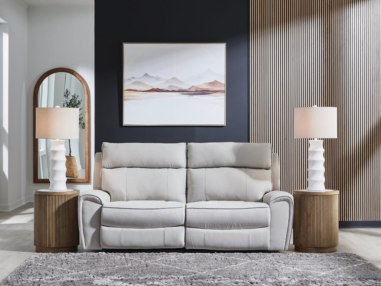 Social Pointe Pearl/Ash 2-Piece Reclining Loveseat from Ashley Furniture - Luna Furniture
