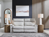 Social Pointe Pearl/Ash 2-Piece Reclining Loveseat from Ashley Furniture - Luna Furniture