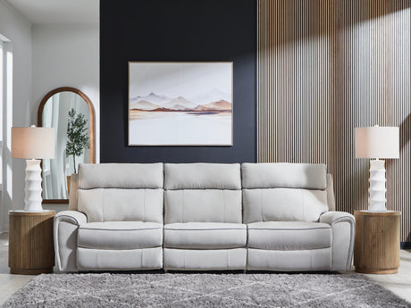 Social Pointe Pearl/Ash 3-Piece Power Reclining Sofa from Ashley - Luna Furniture