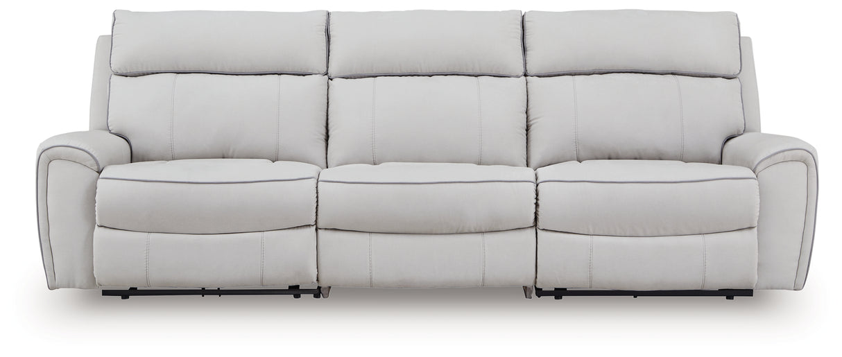 Social Pointe Pearl/Ash 3-Piece Power Reclining Sofa from Ashley Furniture - Luna Furniture