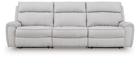 Social Pointe Pearl/Ash 3-Piece Power Reclining Sofa from Ashley - Luna Furniture