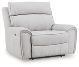 Social Pointe Pearl/Ash Power Recliner from Ashley Furniture - Luna Furniture