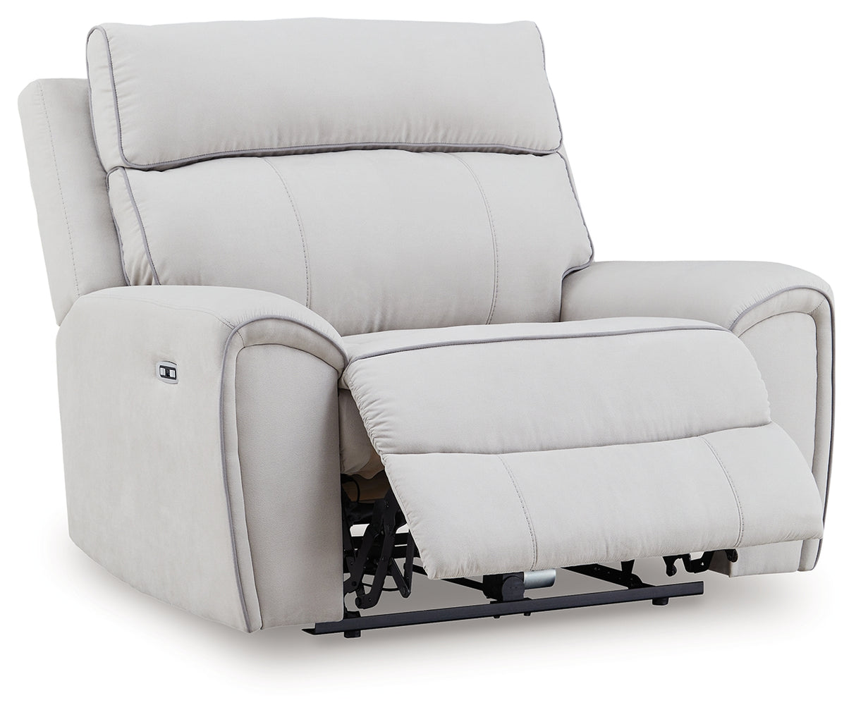 Social Pointe Pearl/Ash Power Recliner from Ashley Furniture - Luna Furniture