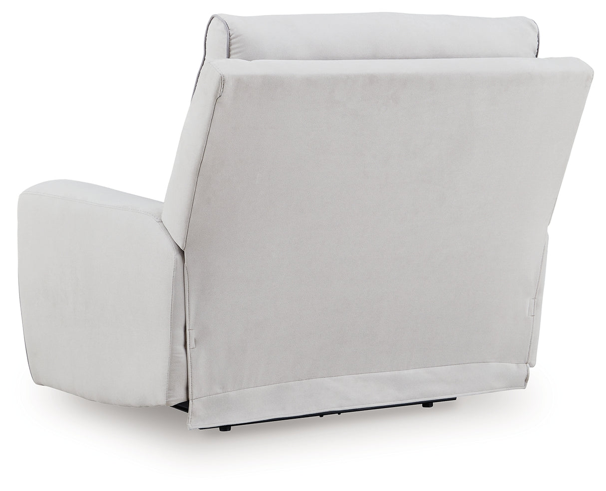 Social Pointe Pearl/Ash Power Recliner from Ashley Furniture - Luna Furniture