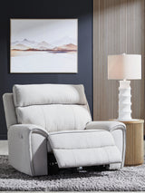 Social Pointe Pearl/Ash Power Recliner from Ashley Furniture - Luna Furniture